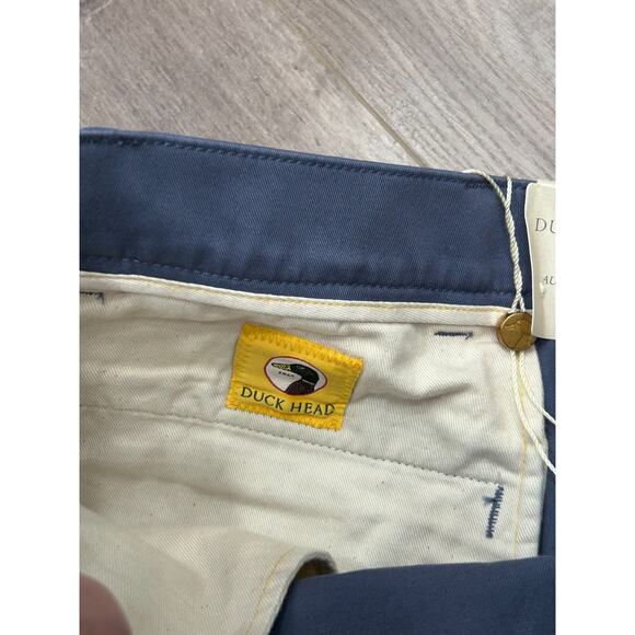 Duck Head Mens Lake Blue Stretch Flat Front Wide Leg Chino Pants Size 42/32 - Picture 5 of 10